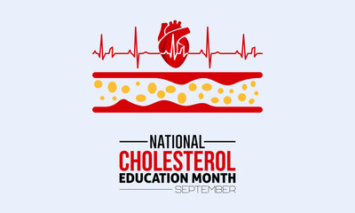 Vector illustration design concept of national cholesterol education month observed on every september.