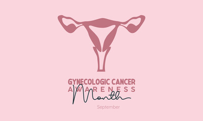 Vector illustration design concept of gynecologic cancer awareness month observed on every september.