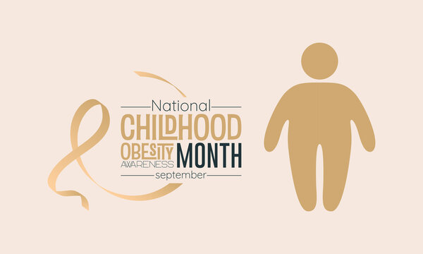 Vector illustration design concept of national childhood obesity awareness month observed on every september.