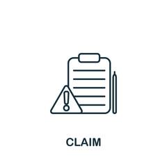 Claim icon. Line simple line Shipping icon for templates, web design and infographics
