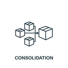 Consolidation icon. Line simple line Shipping icon for templates, web design and infographics