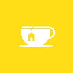 home for tea lovers, vector logo icon