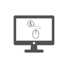 Pay per click icons. Concept for SEO, payment collection and web design. PPC icon