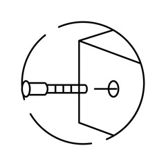 insert metal screw assembly furniture line icon vector illustration