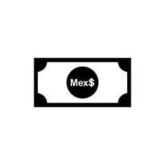 Mexico Currency, MXN, Mexican Pesos Icon Symbol. Vector Illustration
