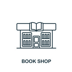 Book Shop icon. Line simple icon for templates, web design and infographics