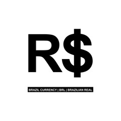 Brazil Currency, BRL, Brazilian Real Icon Symbol. Vector Illustration