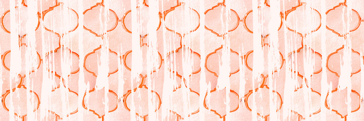 Quatrefoil Seamless Pattern for Header. Crimson Red Rhombus Majolica Background. Barbed Watercolour Trellis. Geometric Morrocan Tile. Lattice Marrakesh Watercolor Header. Damask Print.