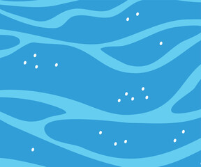 Fototapeta na wymiar Blue water surface template in cartoon style