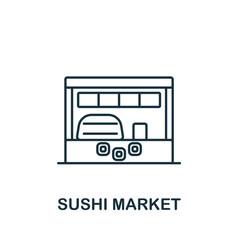 Sushi Market icon. Line simple icon for templates, web design and infographics
