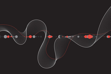 modern art abstract flow line with particle dots on dark color background can be use for notebook cover website template advertisement for technology product and package design vector eps