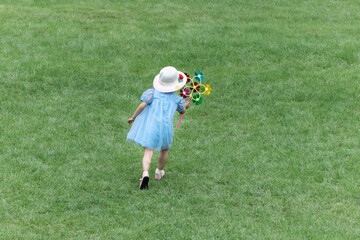a girl running on the lawn © Yingchuan