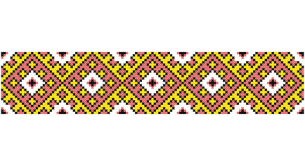 Embroidered good like old handmade cross-stitch ethnic Ukraine pattern. Ukrainian towel ornament, rushnyk called, vector.