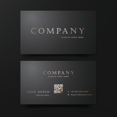 Fototapeta na wymiar Black and Gold Luxury Elegan Business Card Editable Template
