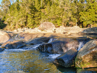 Stream and waterfall over rocks