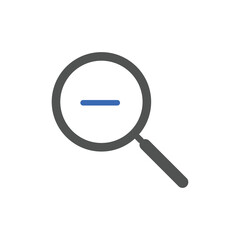 zoom out icons. Magnifying glass zoom in sign. Used for SEO or websites.