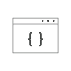 Web code line icons. Website coding icon symbol
