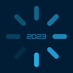 Vector Illustration of 2023 with Loading Concept.