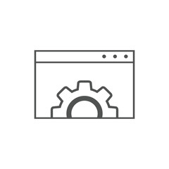 Obraz premium website optimization line icons. website page development symbol icon. Concept for SEO and web design
