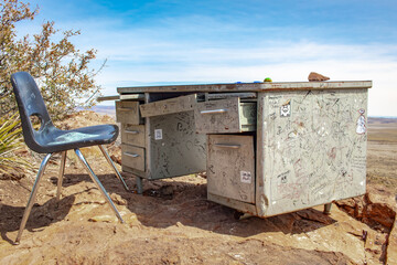 Old Hancock Hill desk in Sul Ross State University Alpine Texas