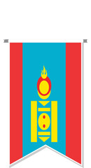 Mongolia flag in soccer pennant.