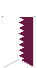 Qatar flag in soccer pennant.