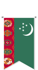 Turkmenistan flag in soccer pennant.