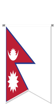 Nepal Flag In Soccer Pennant.