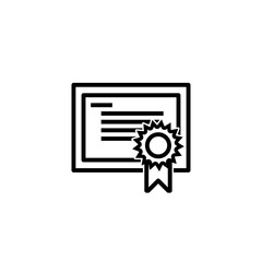 Certificate line icon isolated on white background