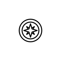 Compass line con isolated on white background