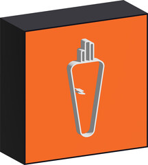 Carrot on cube icon Vegetarian and healthy food 3D illustration