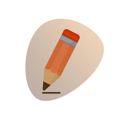 school pencil in brown color.vector illustration of items