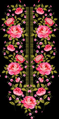 Rose Flower Dress Neck Design
