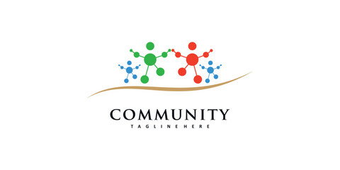 Community logo design with modern style Premium Vector