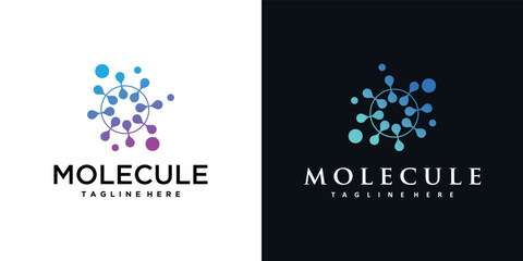 Obraz na płótnie Canvas Molecule icon logo with modern abstract style design Premium Vector