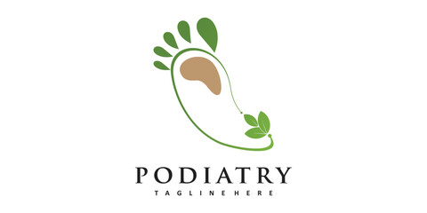 Fototapeta premium Podiatry logo design with simple concept premium vector