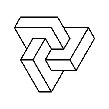 esher impossible geometric shape line icon vector illustration
