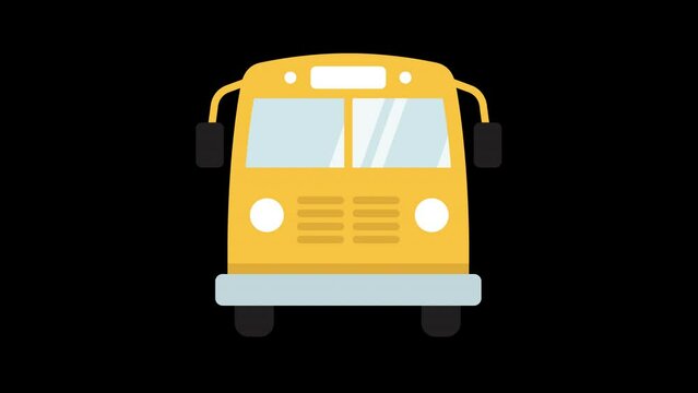 Animated icon of a yellow school bus.