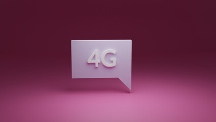 Modern style 3D render 4G icon