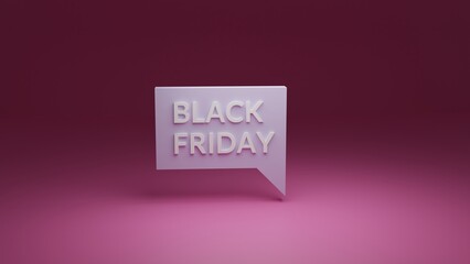Modern style 3D render Black Friday icon