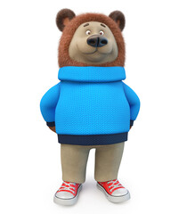 3d illustration brown bear toy