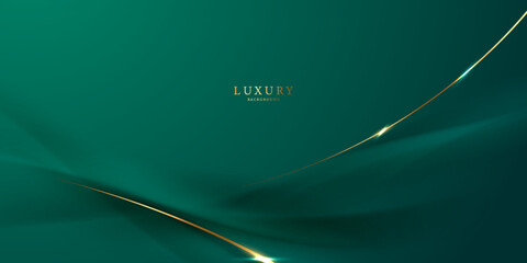 green abstract background design with elegant golden elements vector illustration © HNKz