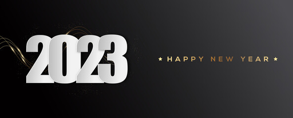 Obraz premium 2023 Happy New Year Merry Christmas