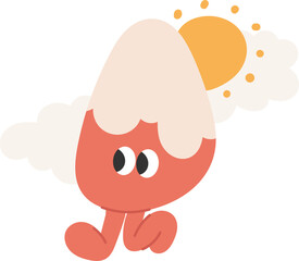 Cute cartoon hand drawn illustration.