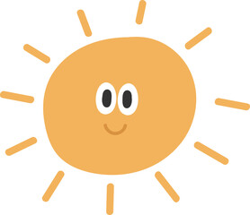 Cute cartoon sun illustration.
