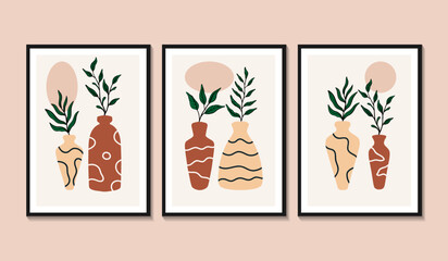 Hand drawn flat design boho wall art