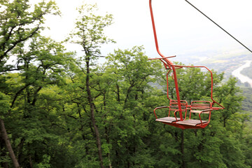 Details of Savran cable car in summer