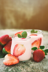 Healthy food of yogurt, Strawberry Yogurt
