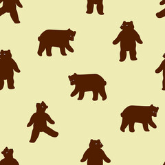 Cute  and simple brown teddy bear seamless pattern . Childish background for dresses,textiles, wallpapers, designer paper, etc.