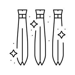 artificial hair line icon vector illustration